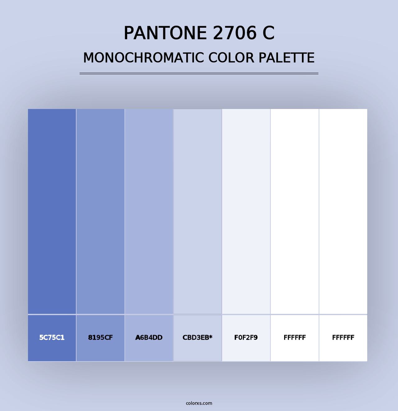 PANTONE 2706 C - Monochromatic Color Palette