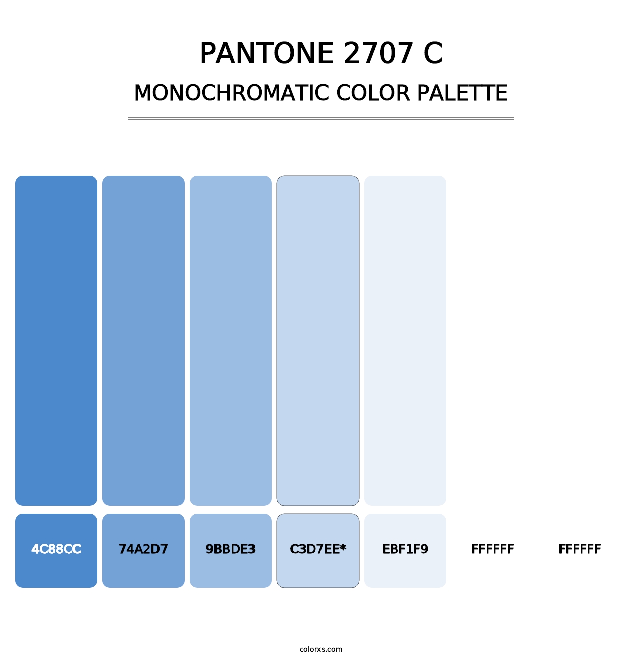 PANTONE 2707 C - Monochromatic Color Palette