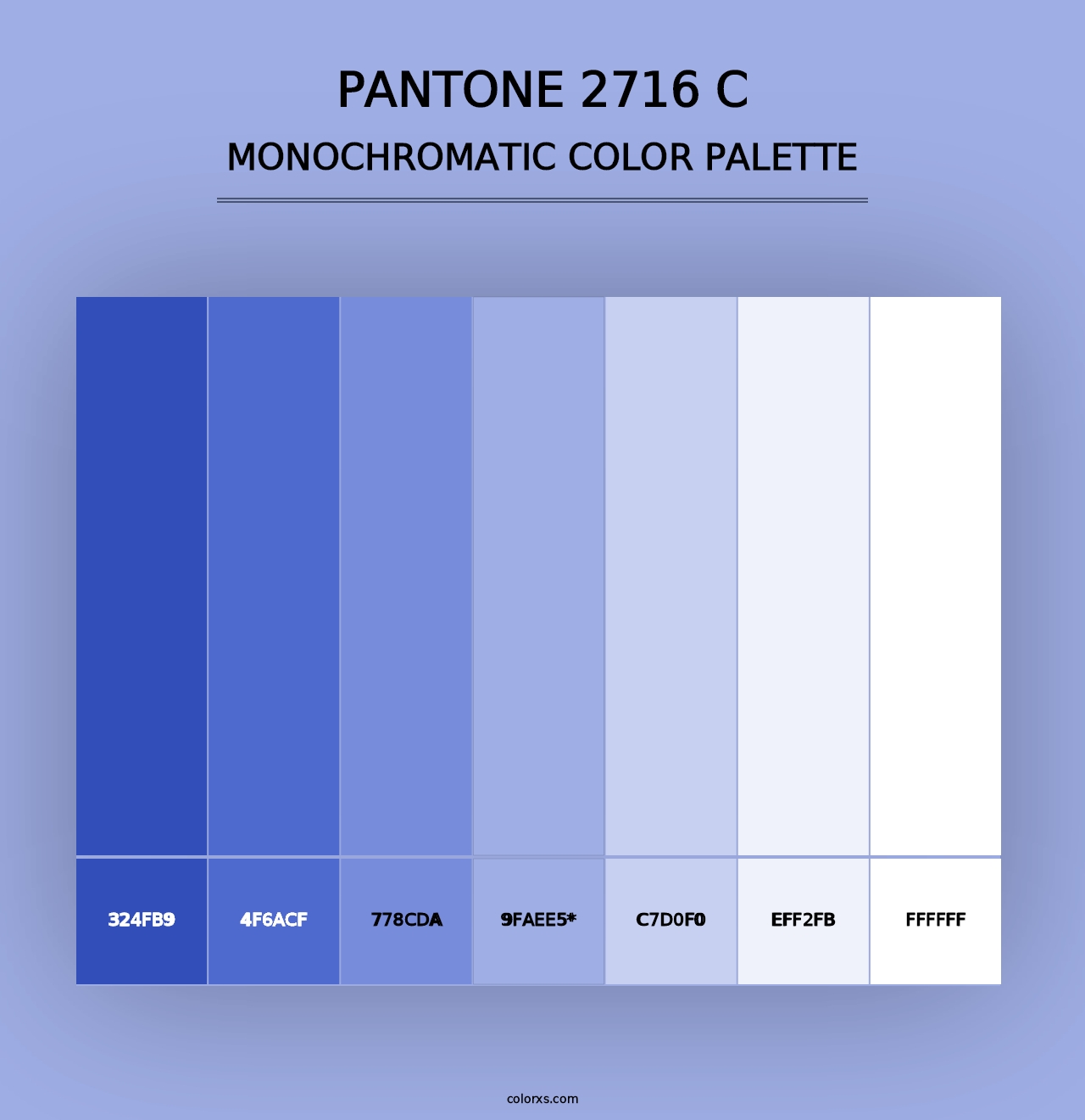 PANTONE 2716 C - Monochromatic Color Palette