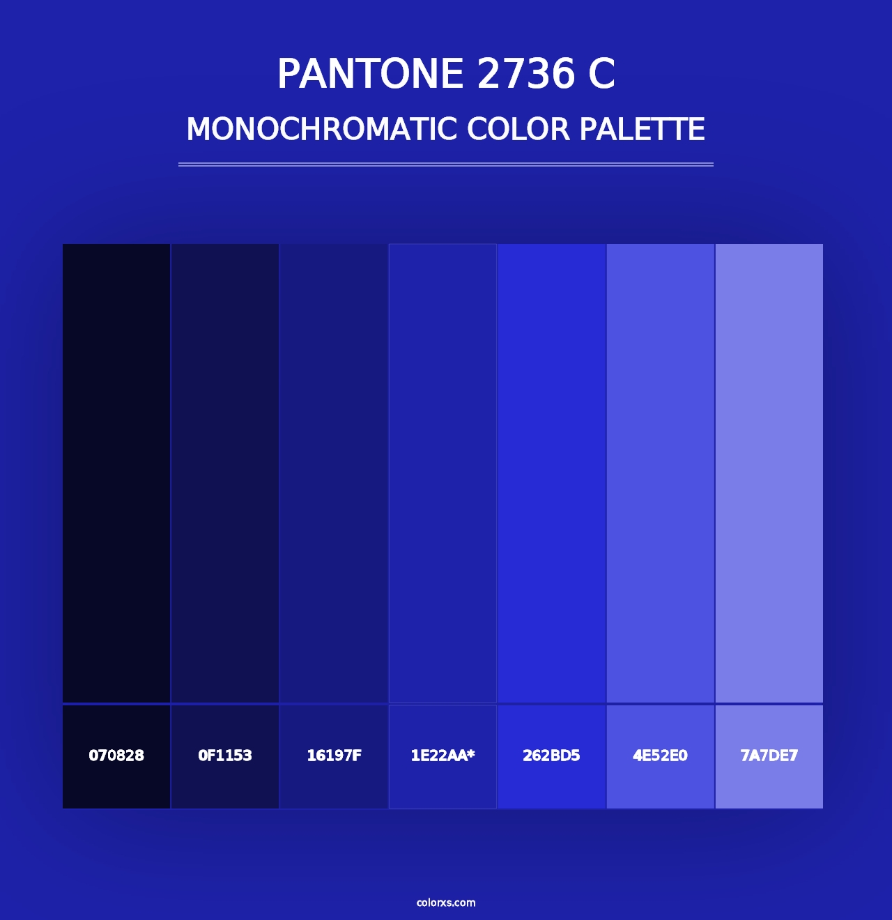 PANTONE 2736 C - Monochromatic Color Palette