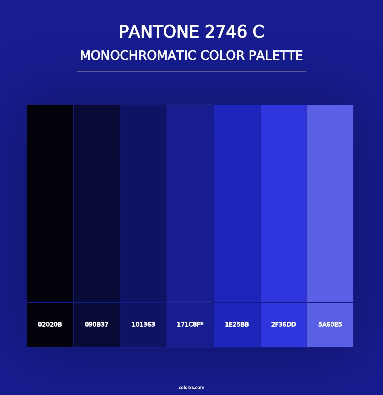 PANTONE 2746 C - Monochromatic Color Palette