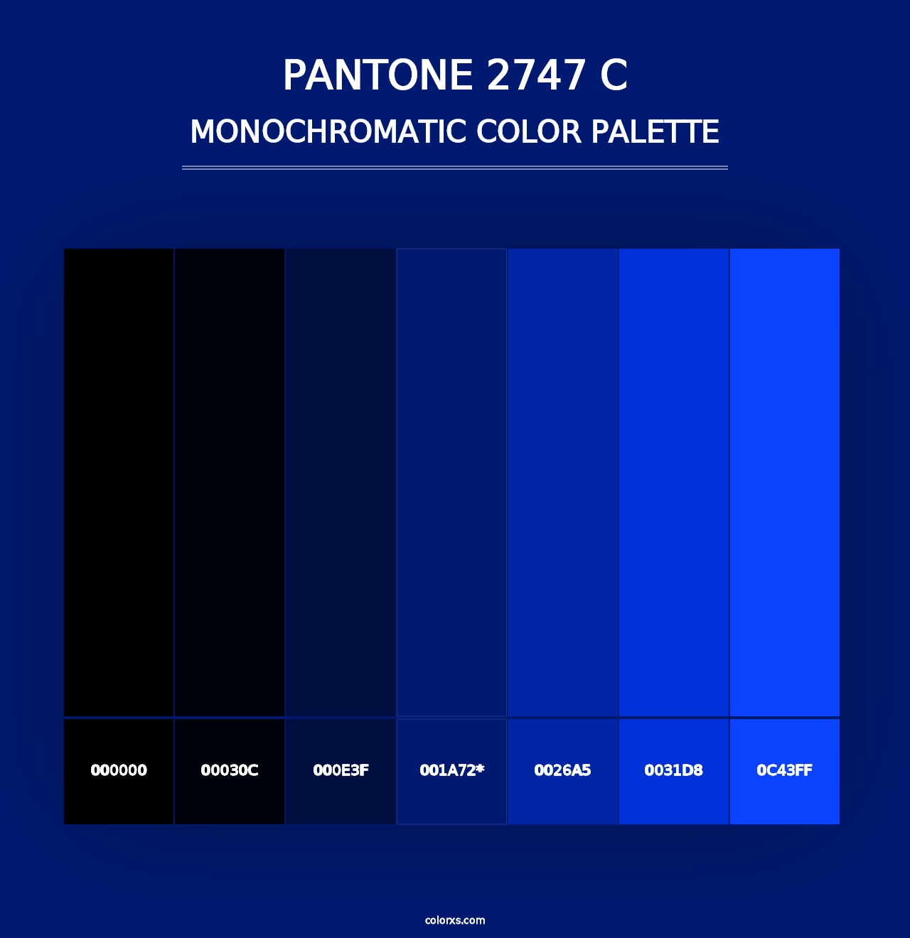 PANTONE 2747 C - Monochromatic Color Palette