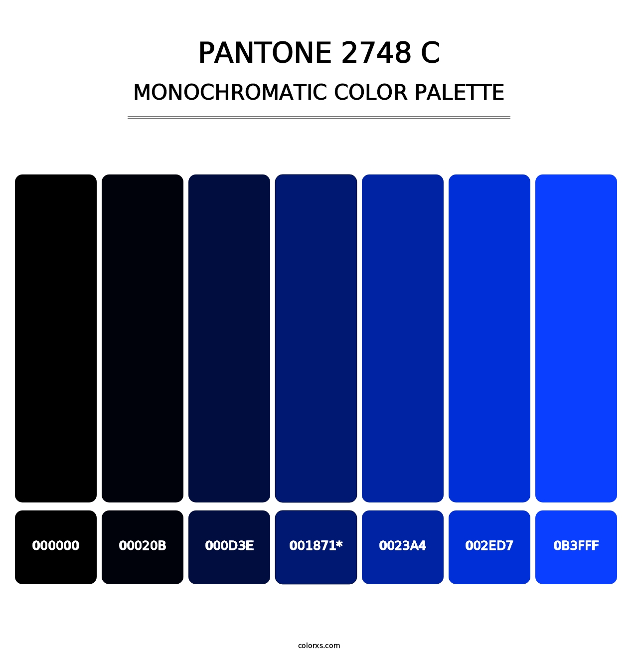 PANTONE 2748 C - Monochromatic Color Palette