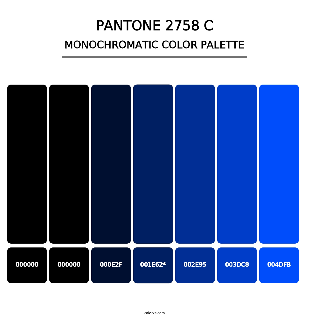 PANTONE 2758 C - Monochromatic Color Palette