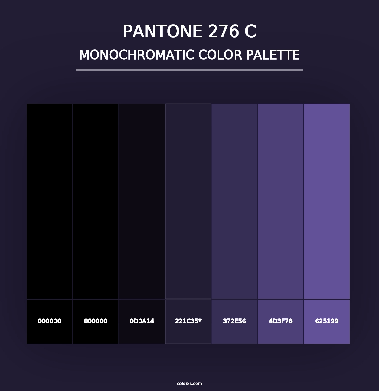 PANTONE 276 C - Monochromatic Color Palette