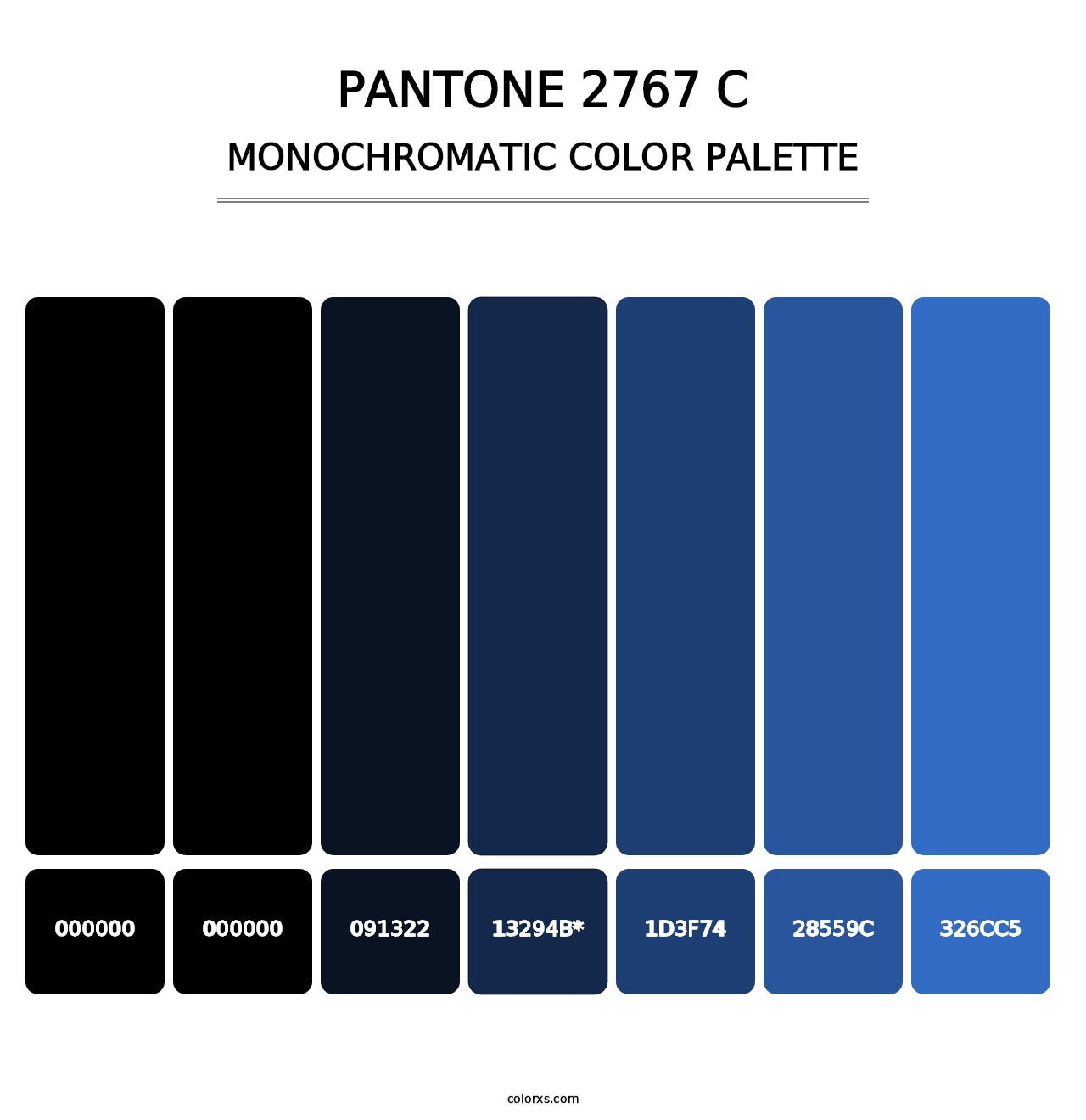 PANTONE 2767 C - Monochromatic Color Palette