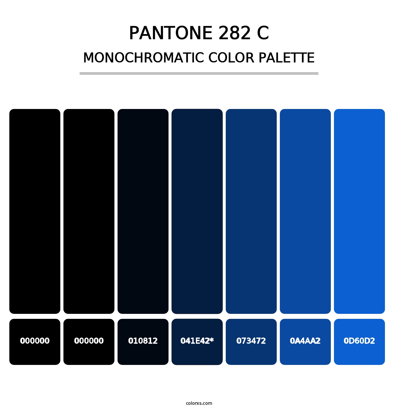 PANTONE 282 C - Monochromatic Color Palette
