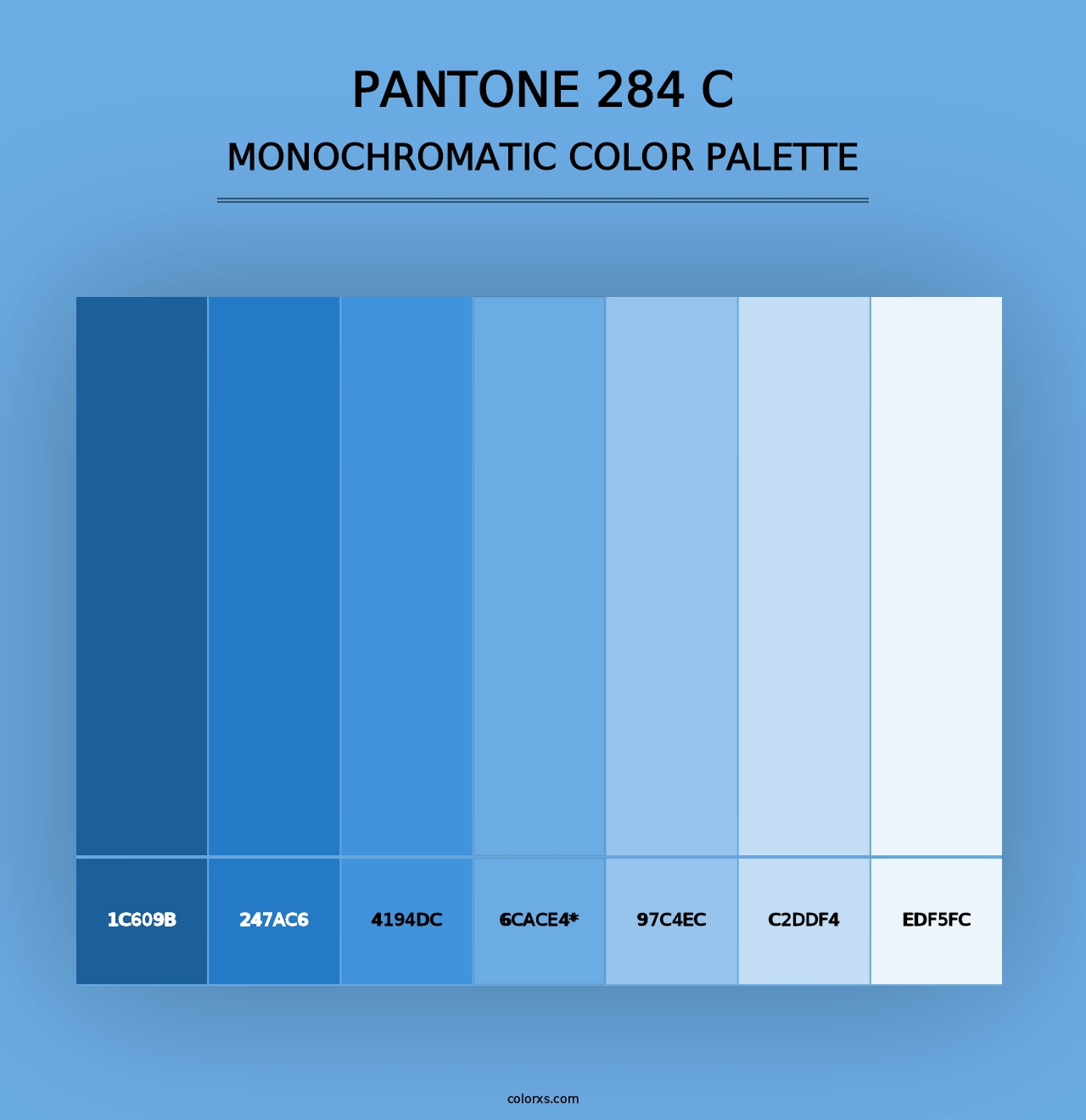 PANTONE 284 C - Monochromatic Color Palette