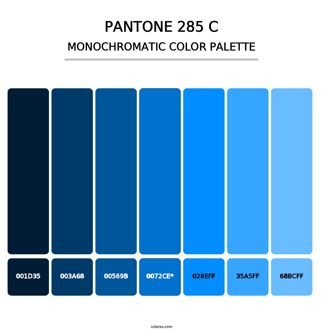 PANTONE 285 C color palettes - colorxs.com