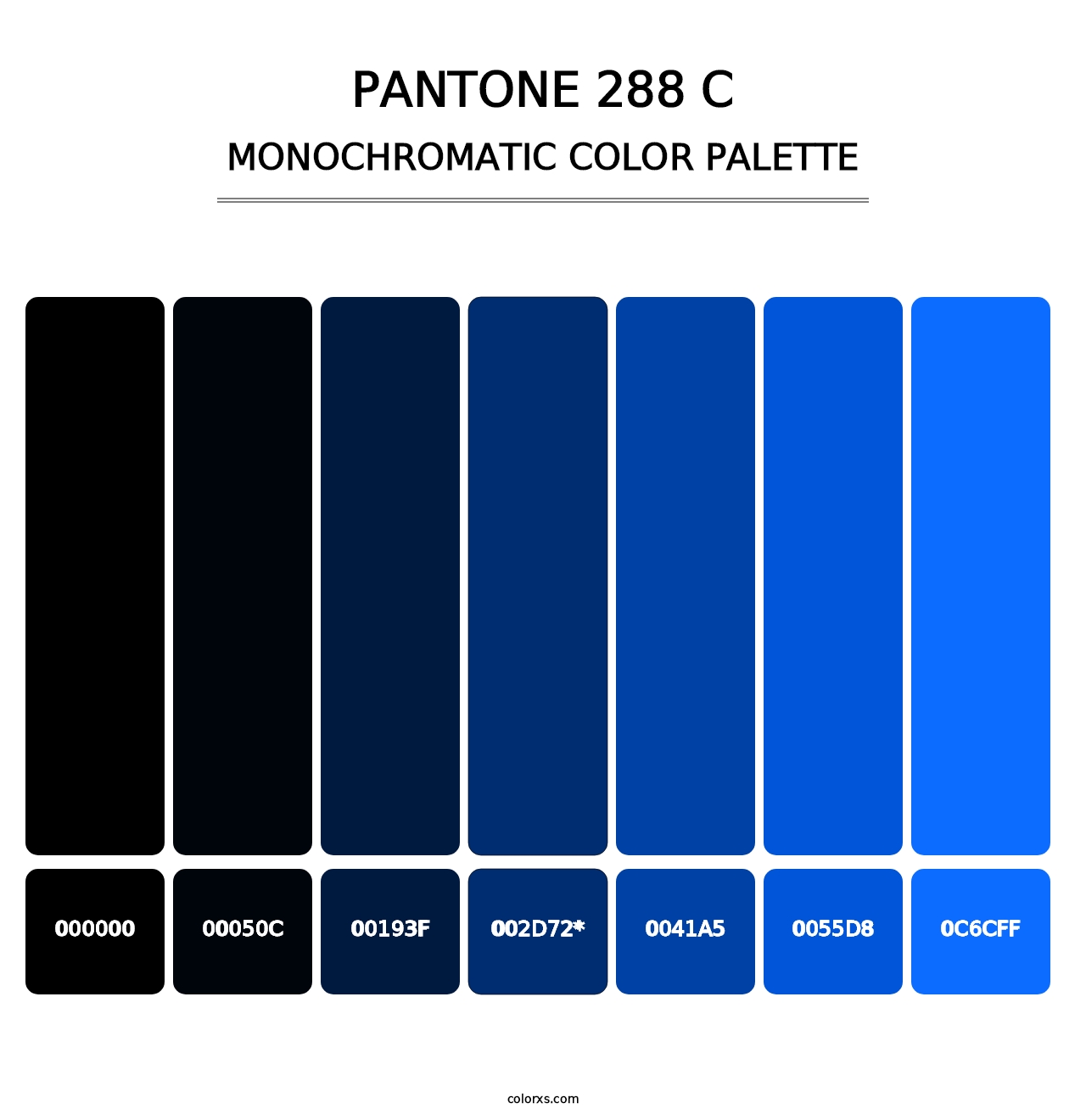 PANTONE 288 C - Monochromatic Color Palette