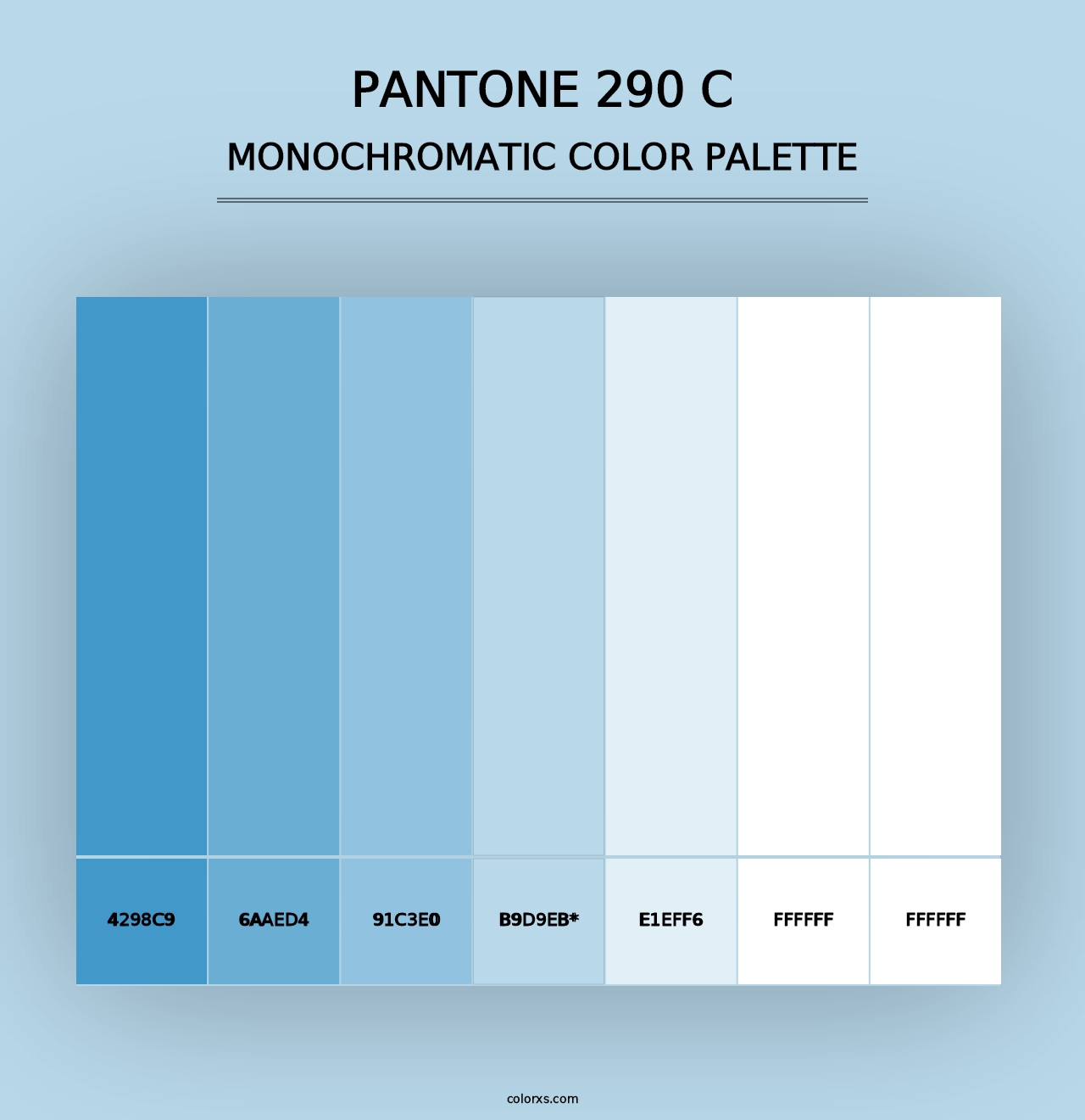 PANTONE 290 C - Monochromatic Color Palette