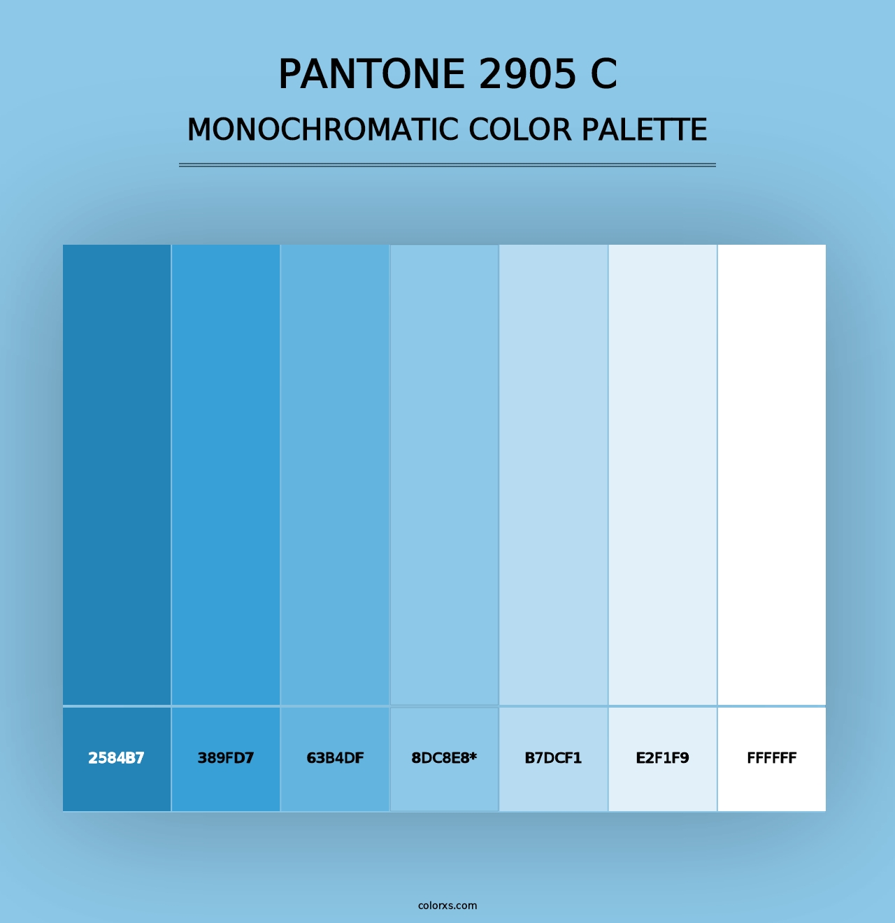 PANTONE 2905 C - Monochromatic Color Palette