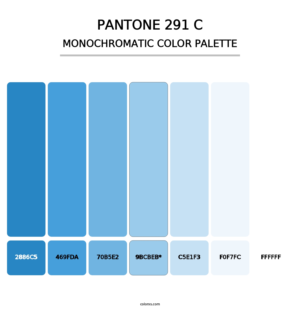 PANTONE 291 C - Monochromatic Color Palette