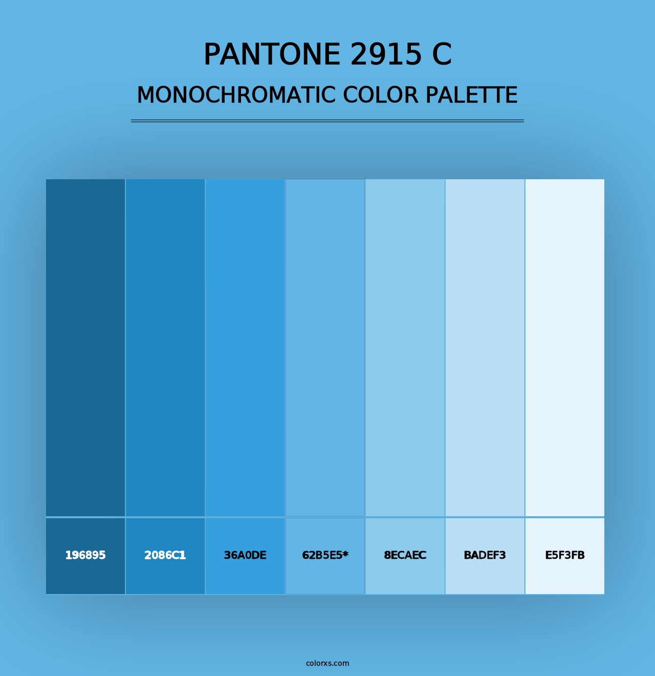 PANTONE 2915 C - Monochromatic Color Palette