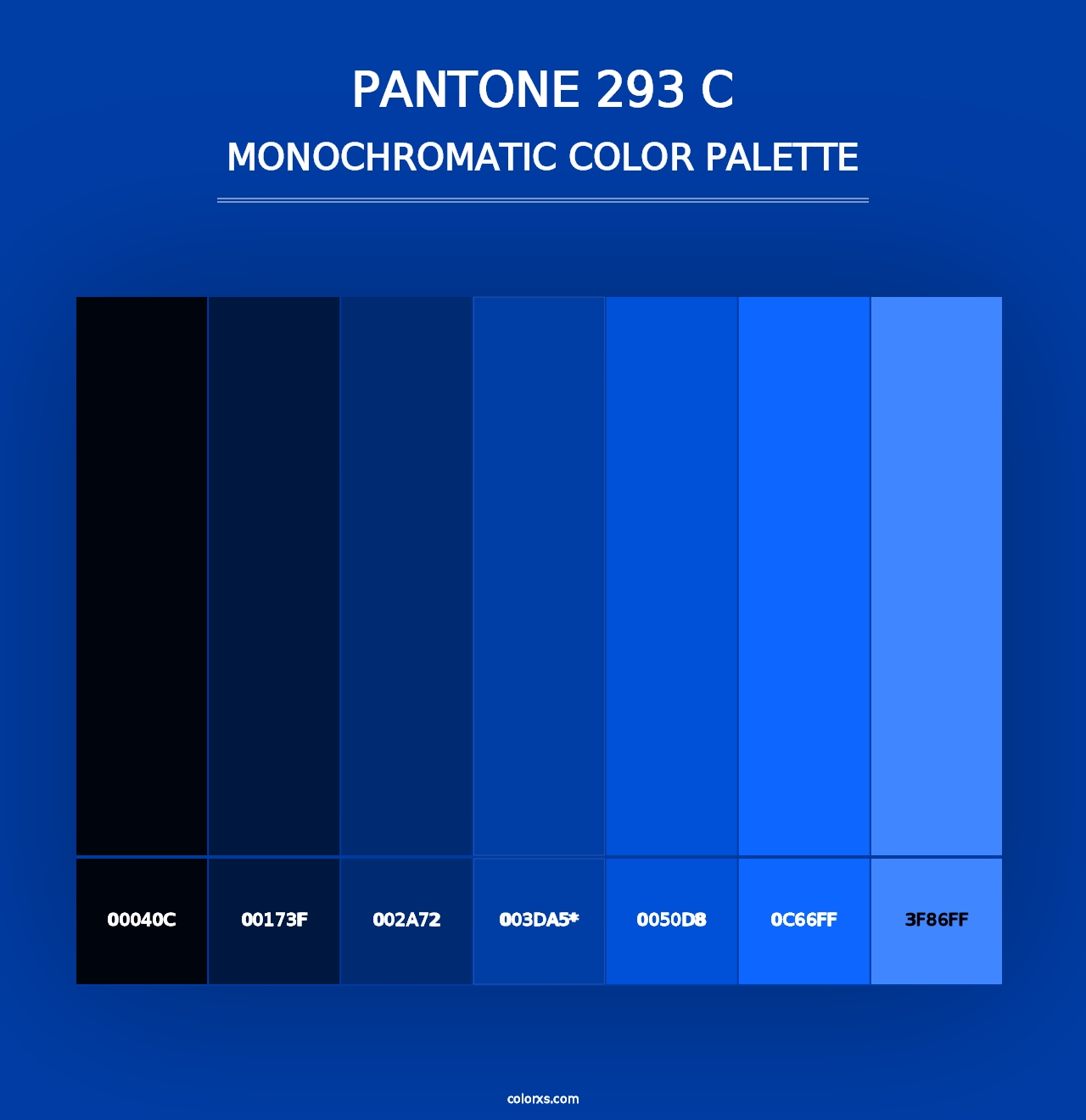 PANTONE 293 C - Monochromatic Color Palette