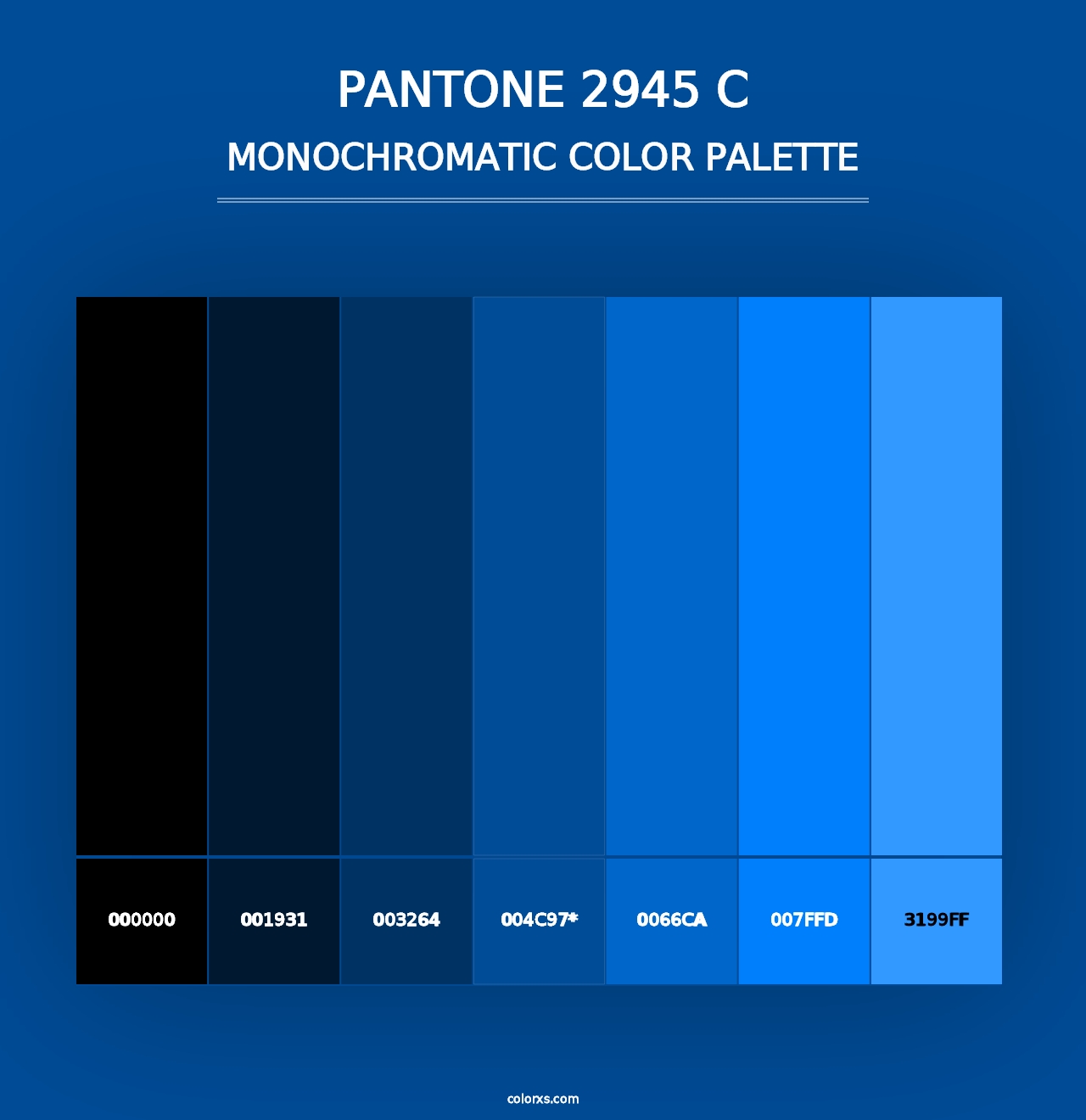 PANTONE 2945 C - Monochromatic Color Palette