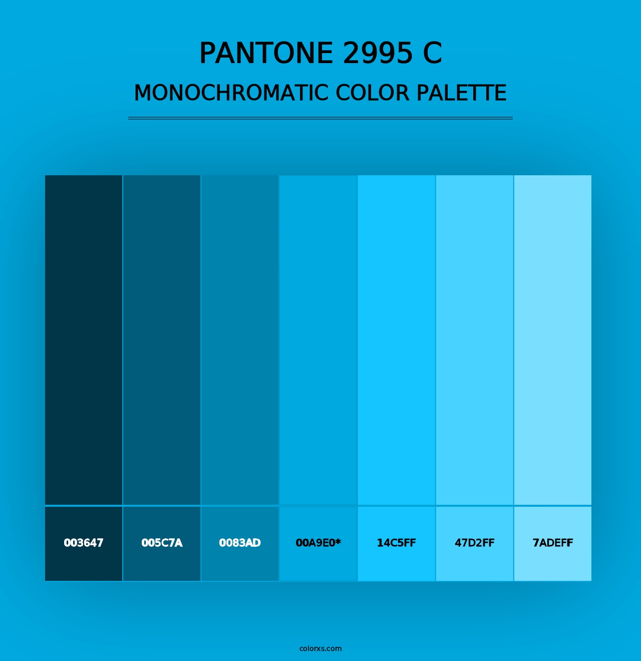 PANTONE 2995 C - Monochromatic Color Palette