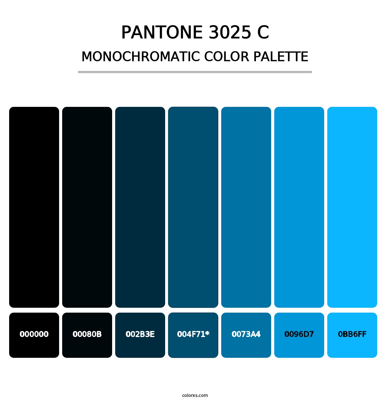 PANTONE 3025 C - Monochromatic Color Palette