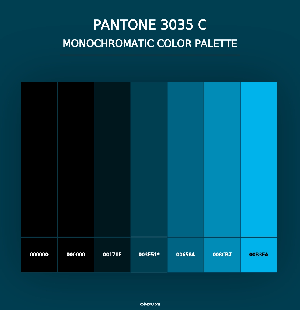 PANTONE 3035 C - Monochromatic Color Palette