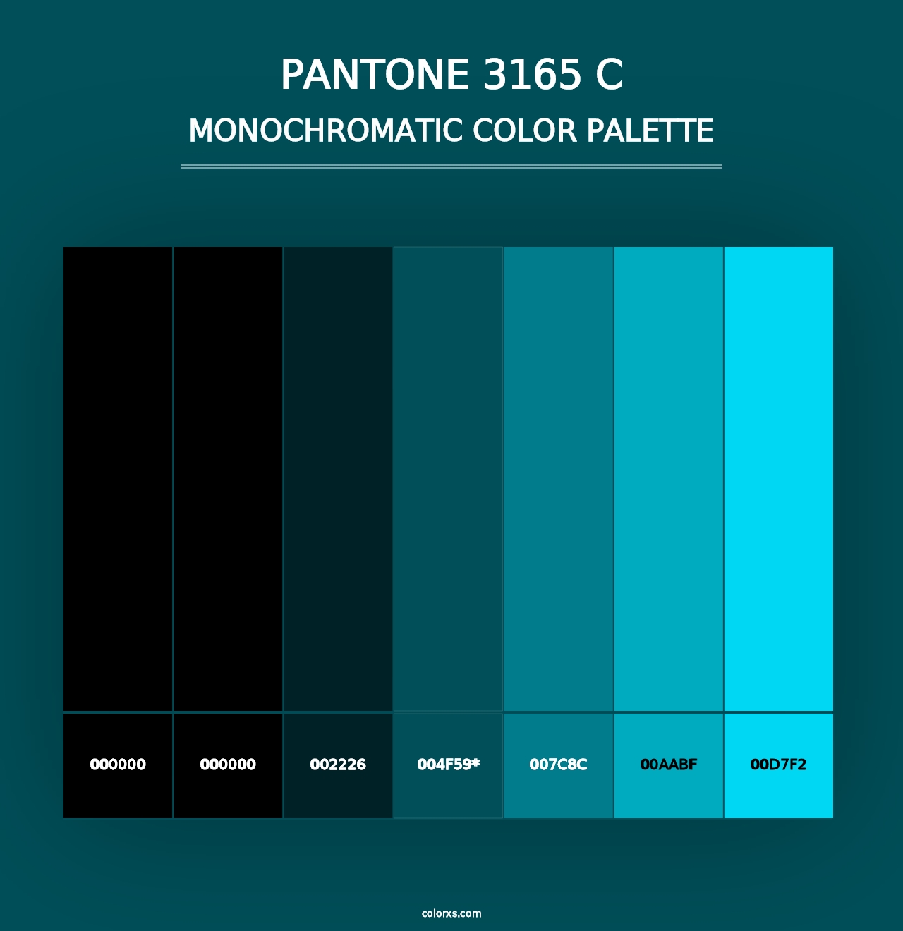 PANTONE 3165 C - Monochromatic Color Palette