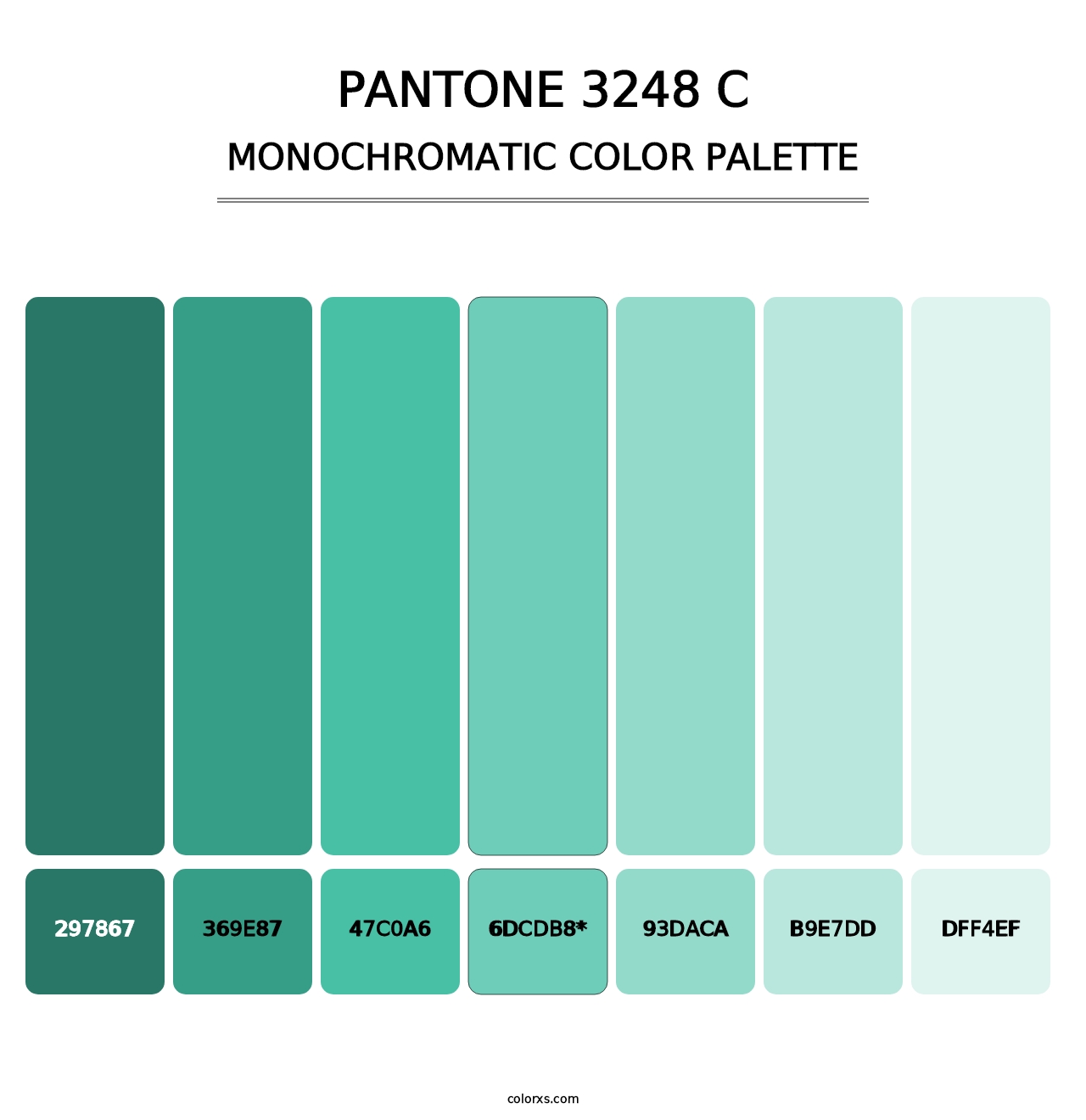 PANTONE 3248 C - Monochromatic Color Palette