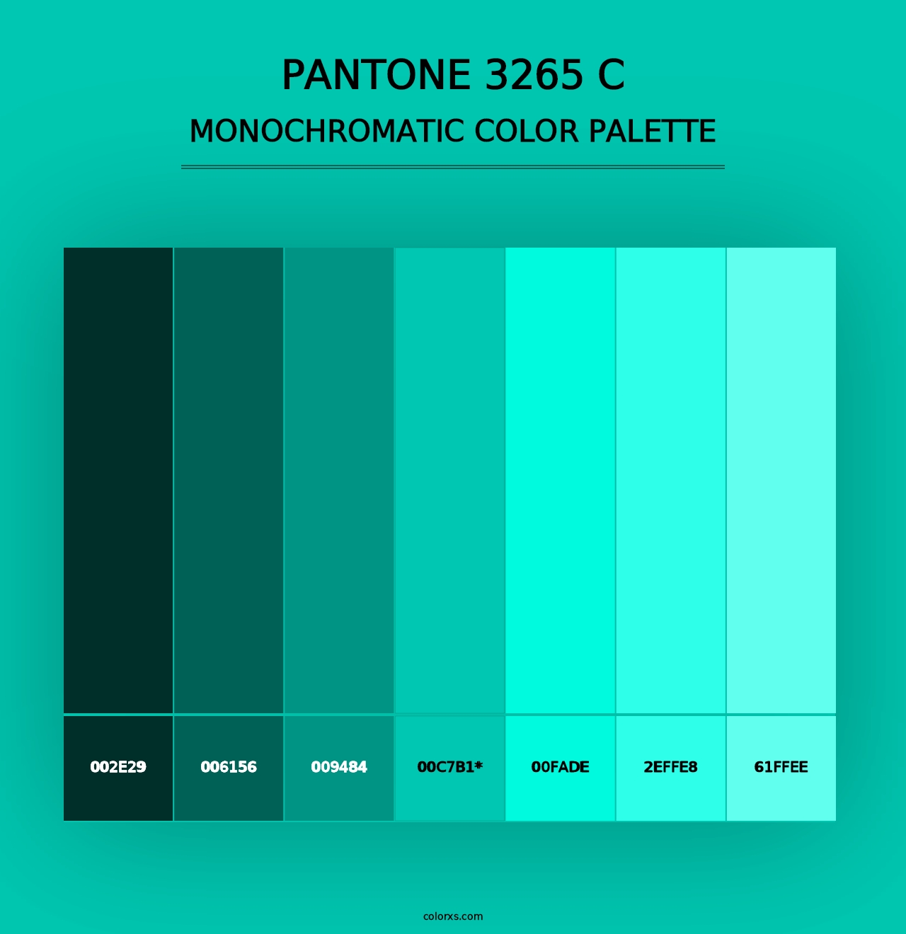 PANTONE 3265 C - Monochromatic Color Palette