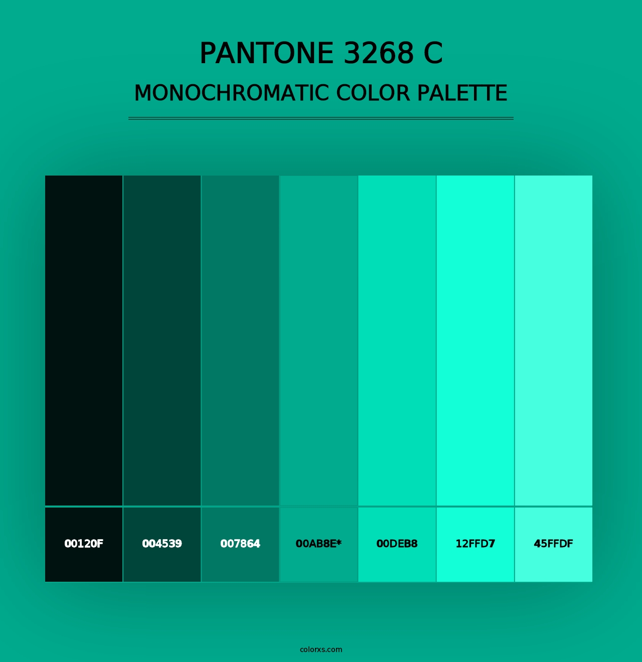 PANTONE 3268 C - Monochromatic Color Palette