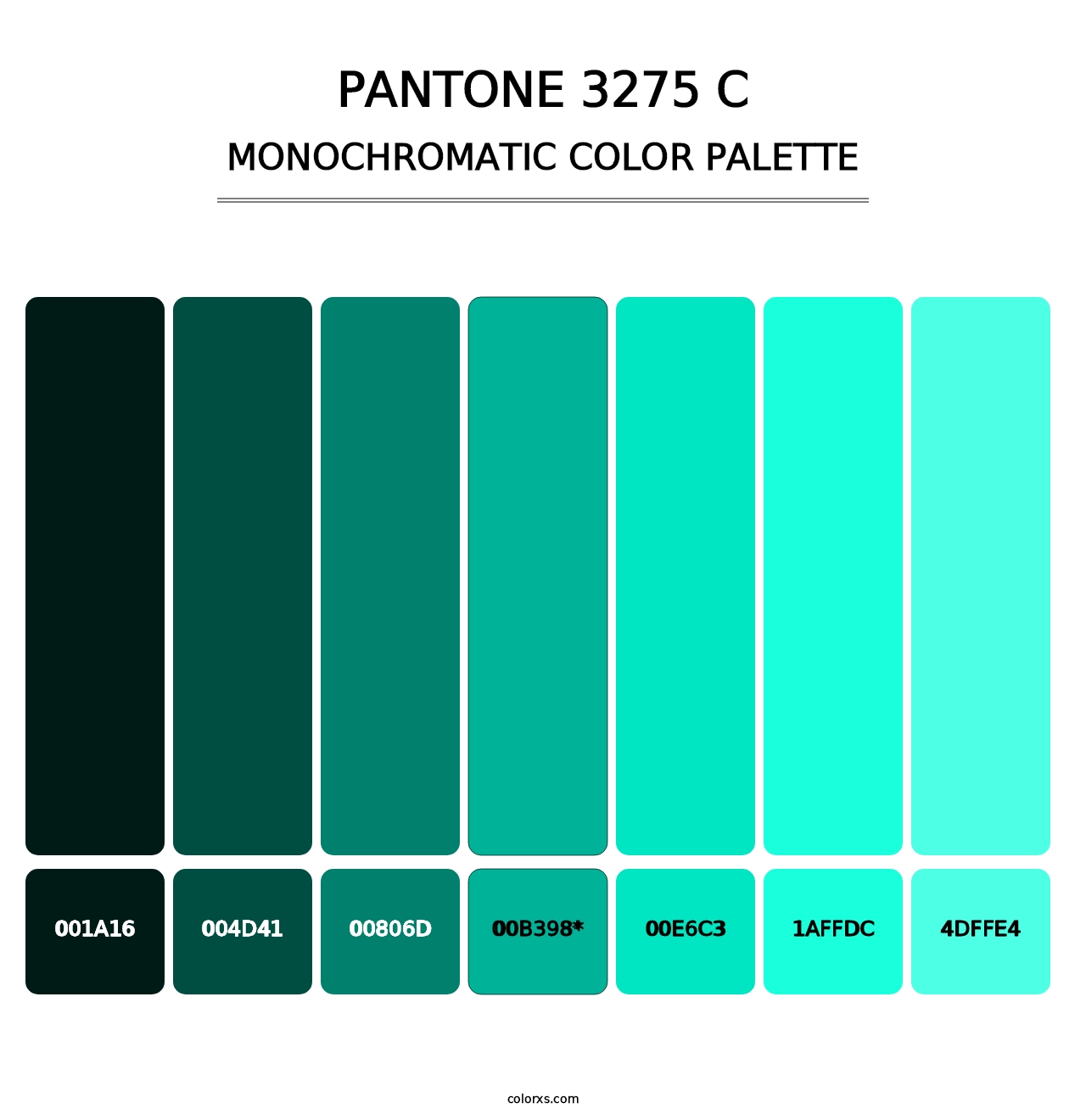 PANTONE 3275 C - Monochromatic Color Palette