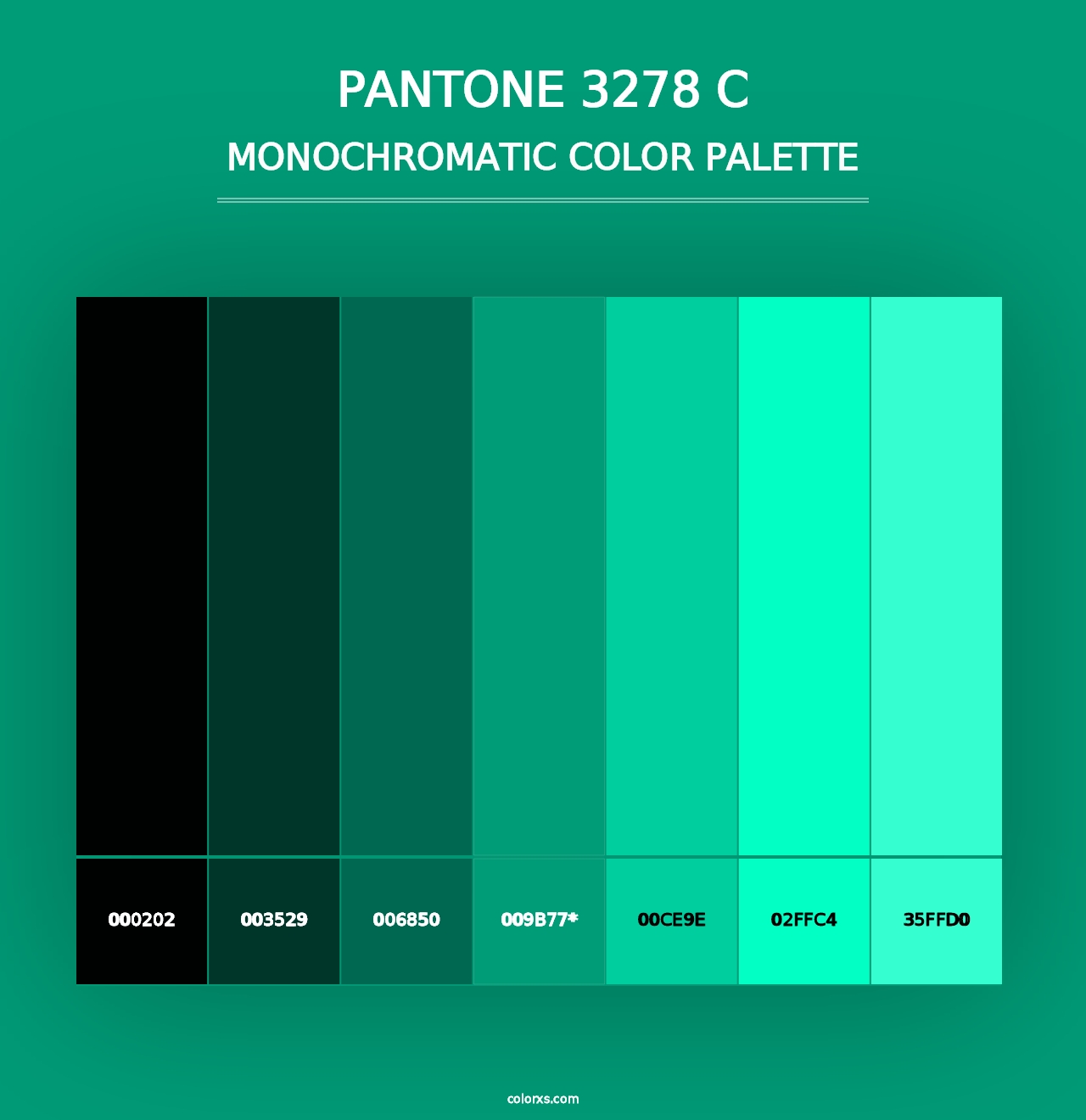 PANTONE 3278 C - Monochromatic Color Palette