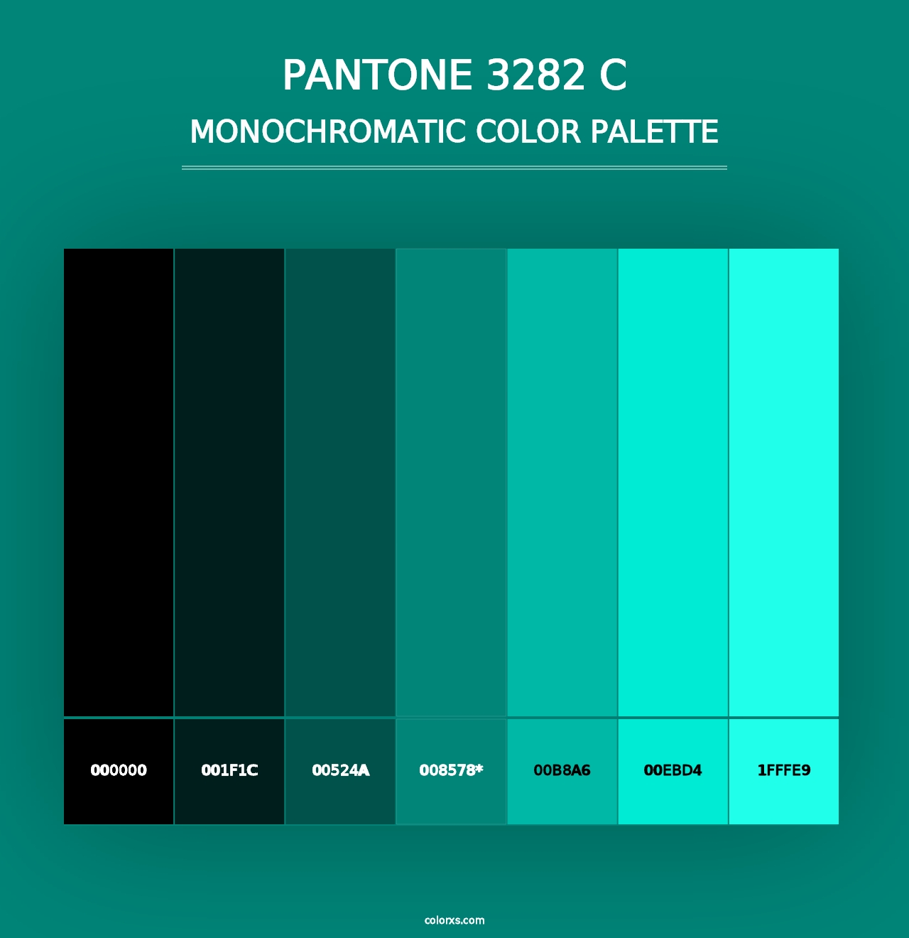 PANTONE 3282 C - Monochromatic Color Palette