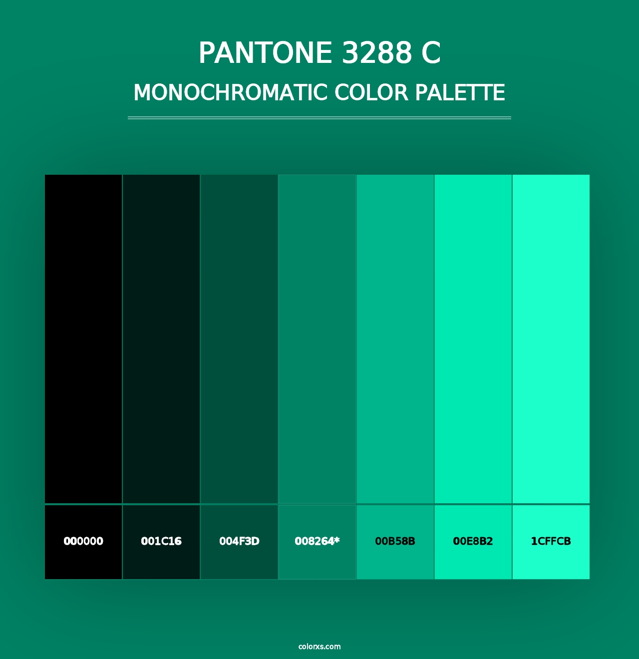 PANTONE 3288 C - Monochromatic Color Palette