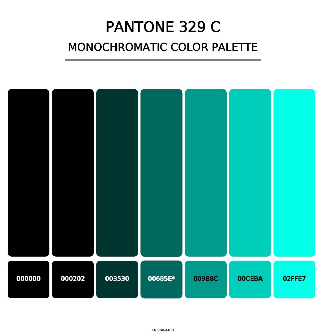 PANTONE 329 C - Monochromatic Color Palette