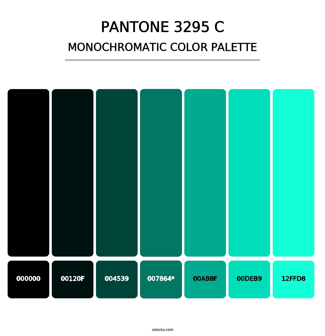 PANTONE 3295 C - Monochromatic Color Palette