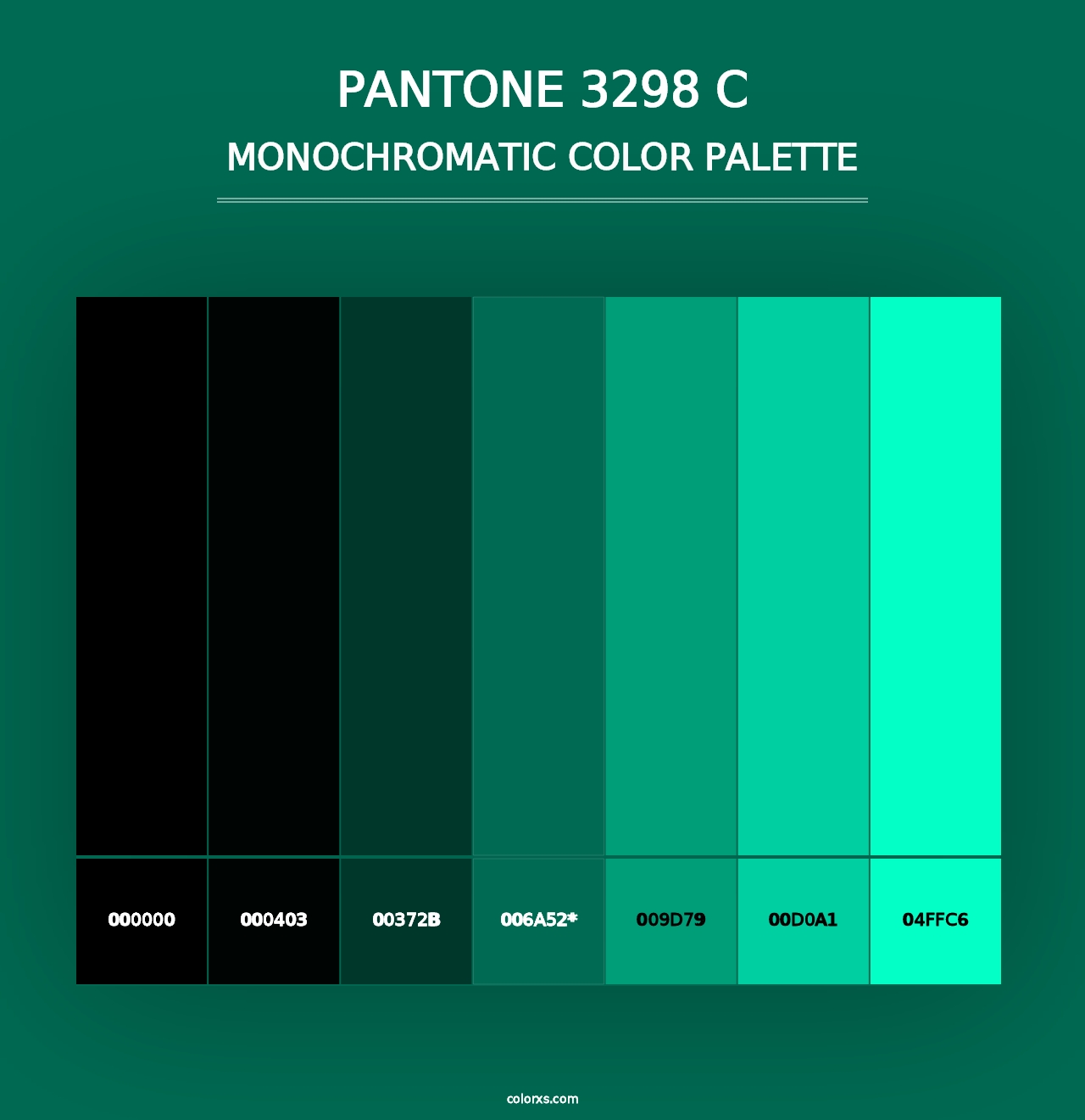 PANTONE 3298 C - Monochromatic Color Palette