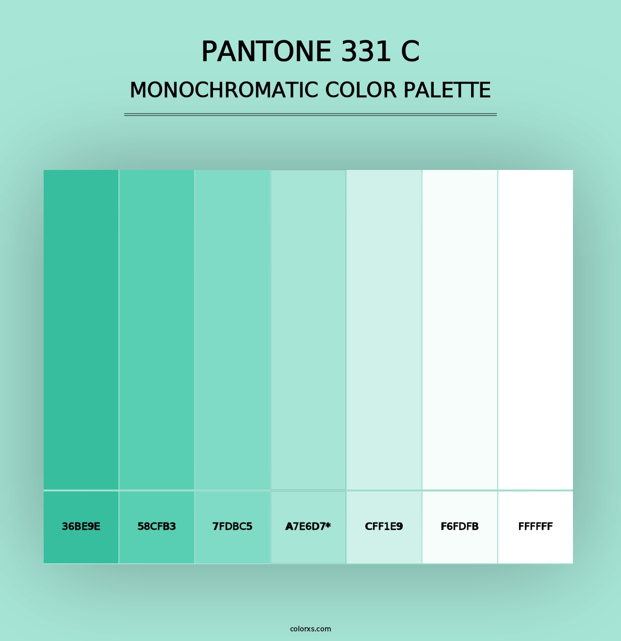 PANTONE 331 C - Monochromatic Color Palette