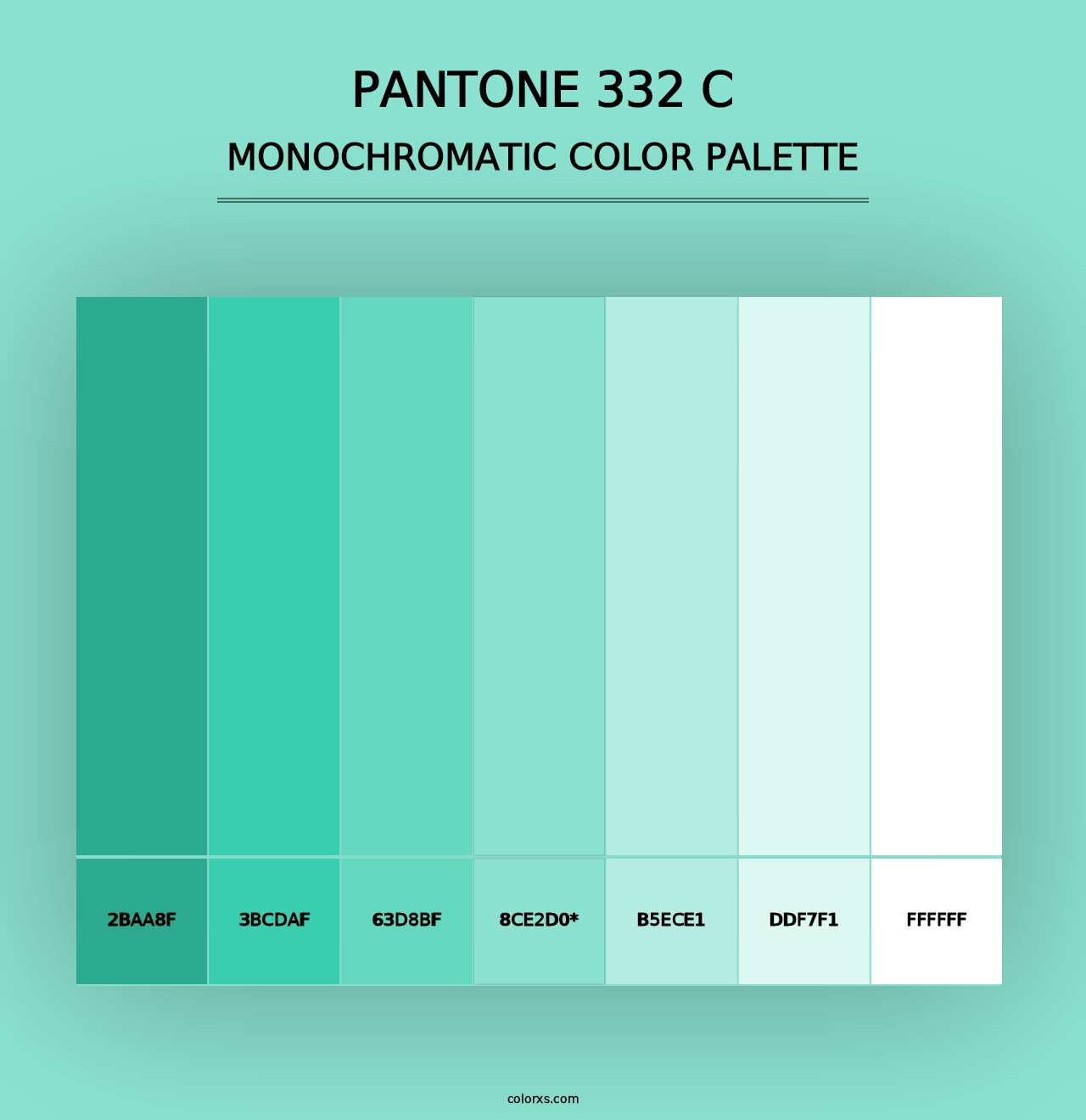 PANTONE 332 C - Monochromatic Color Palette