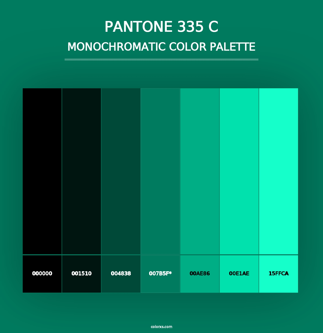 PANTONE 335 C - Monochromatic Color Palette