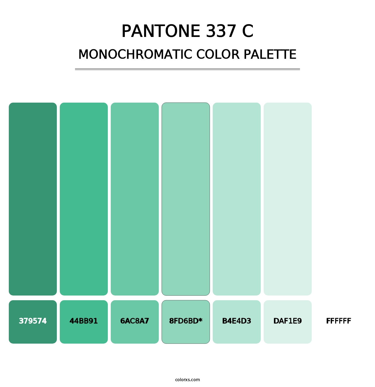 PANTONE 337 C - Monochromatic Color Palette