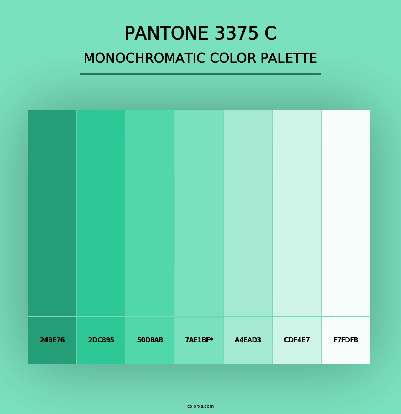 PANTONE 3375 C - Monochromatic Color Palette