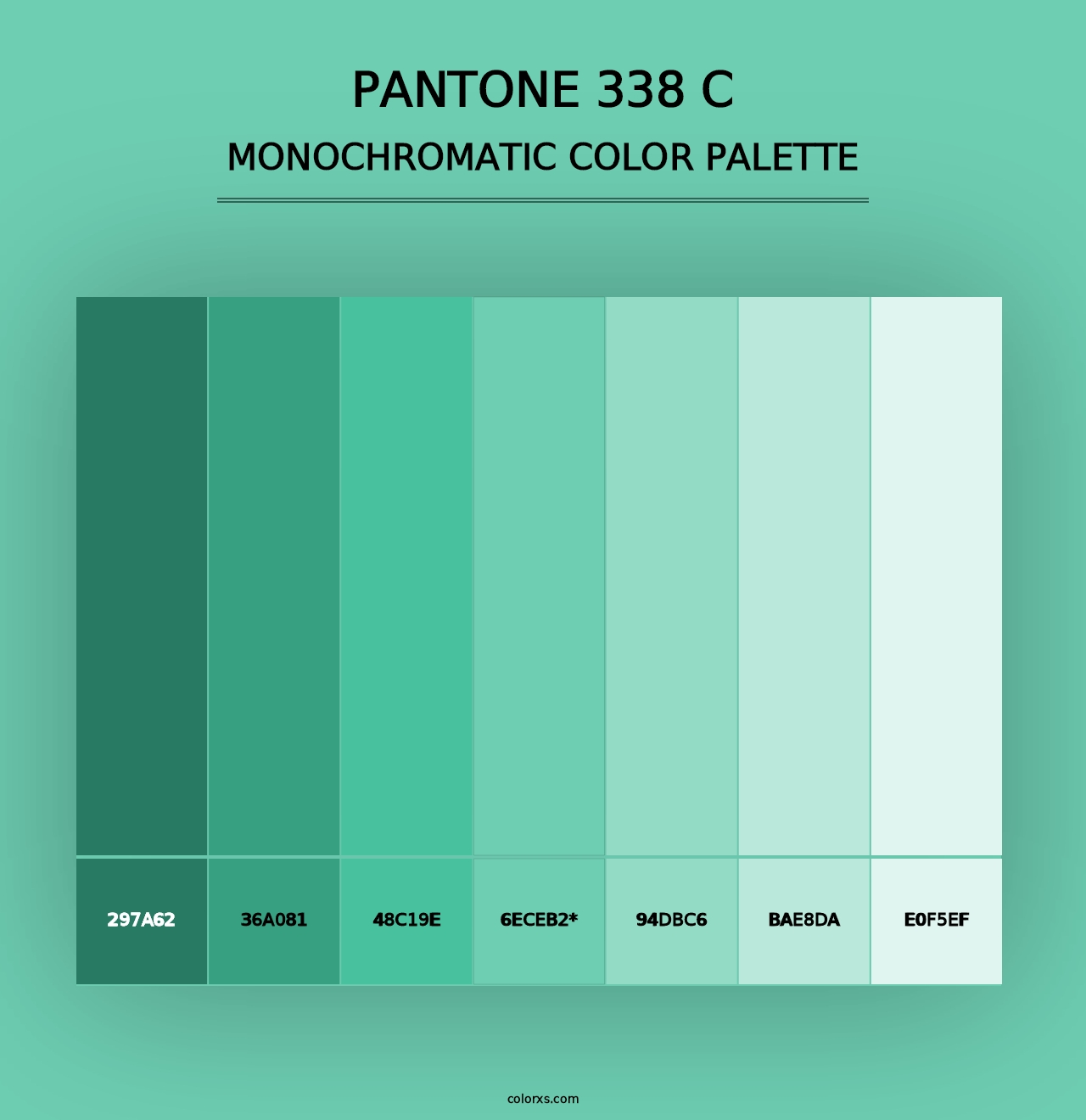 PANTONE 338 C - Monochromatic Color Palette