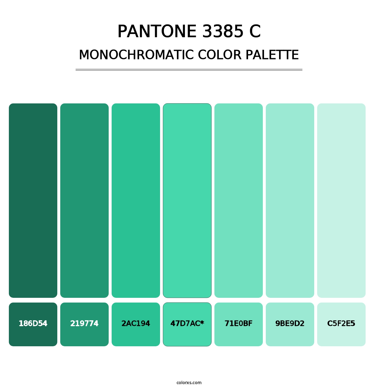 PANTONE 3385 C - Monochromatic Color Palette