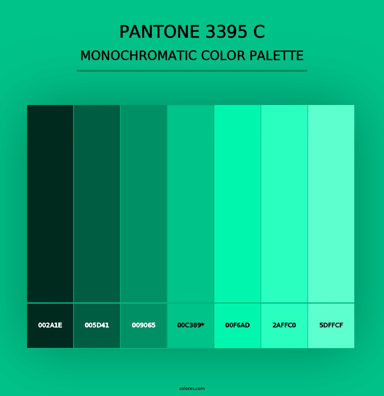 PANTONE 3395 C - Monochromatic Color Palette