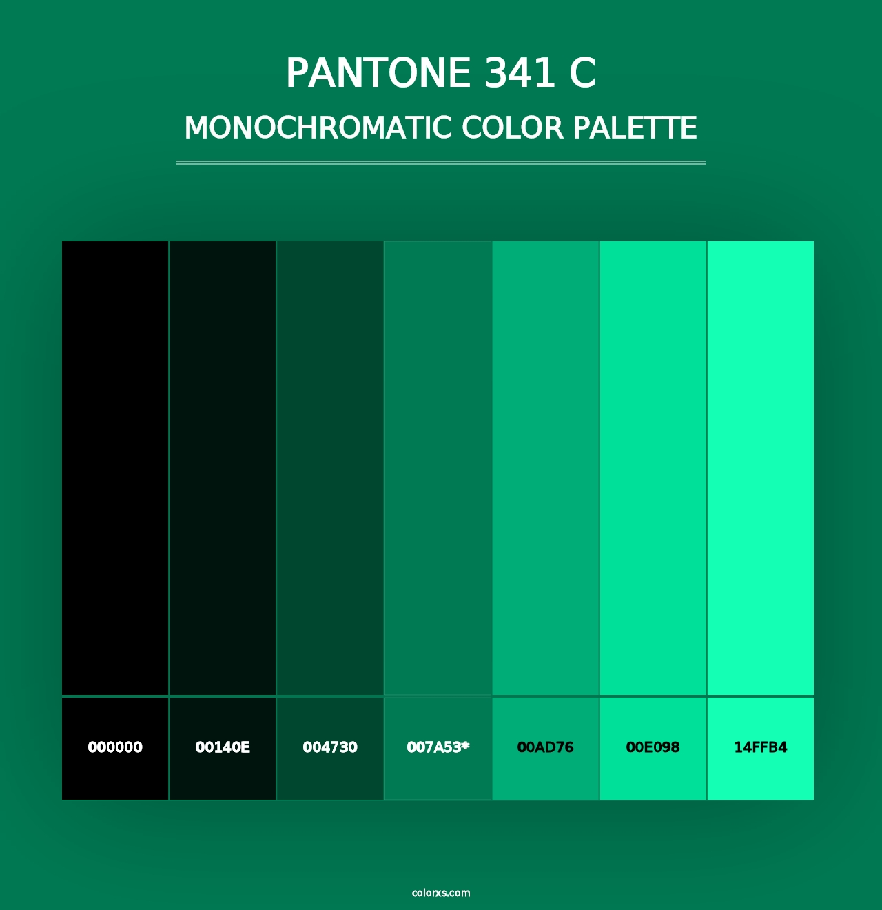 PANTONE 341 C - Monochromatic Color Palette