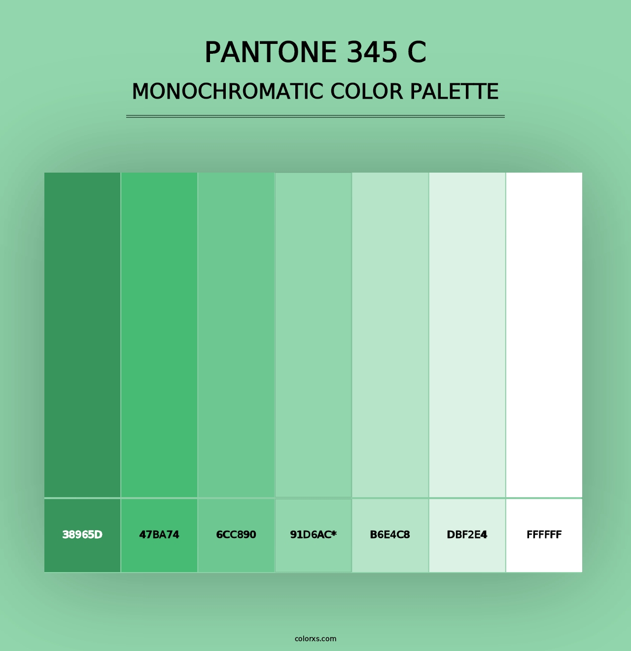 PANTONE 345 C - Monochromatic Color Palette