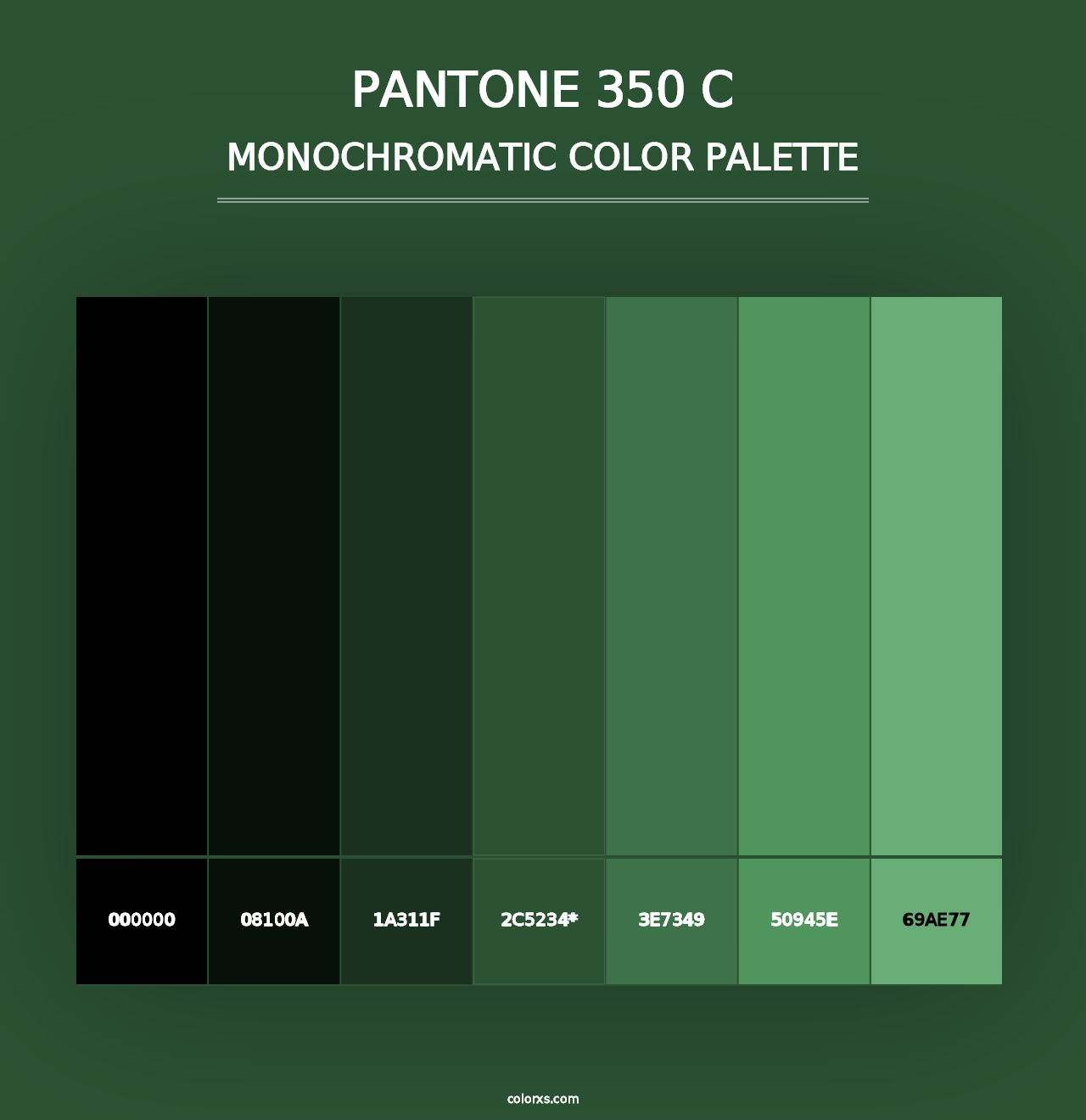 PANTONE 350 C - Monochromatic Color Palette