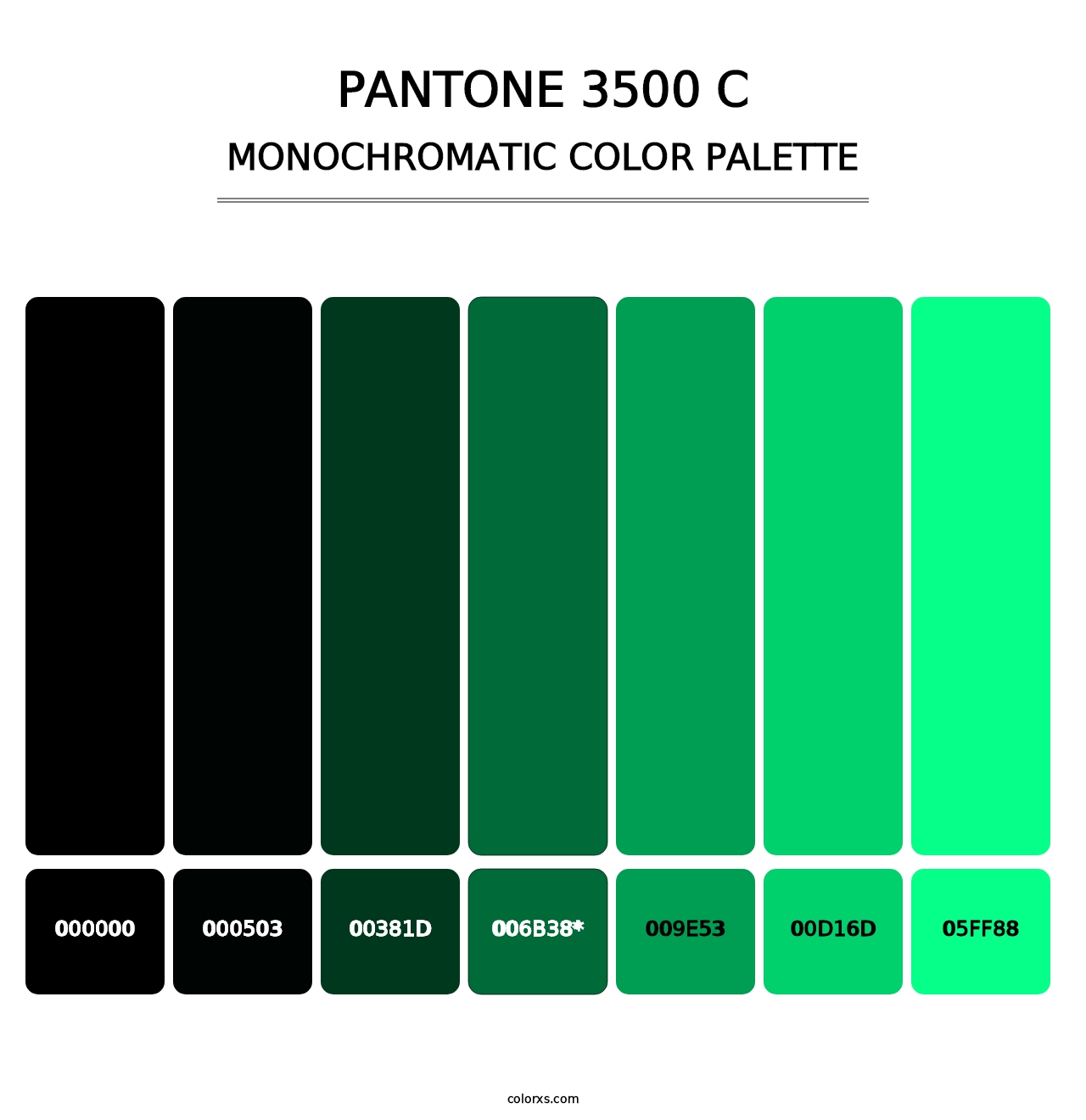 PANTONE 3500 C - Monochromatic Color Palette