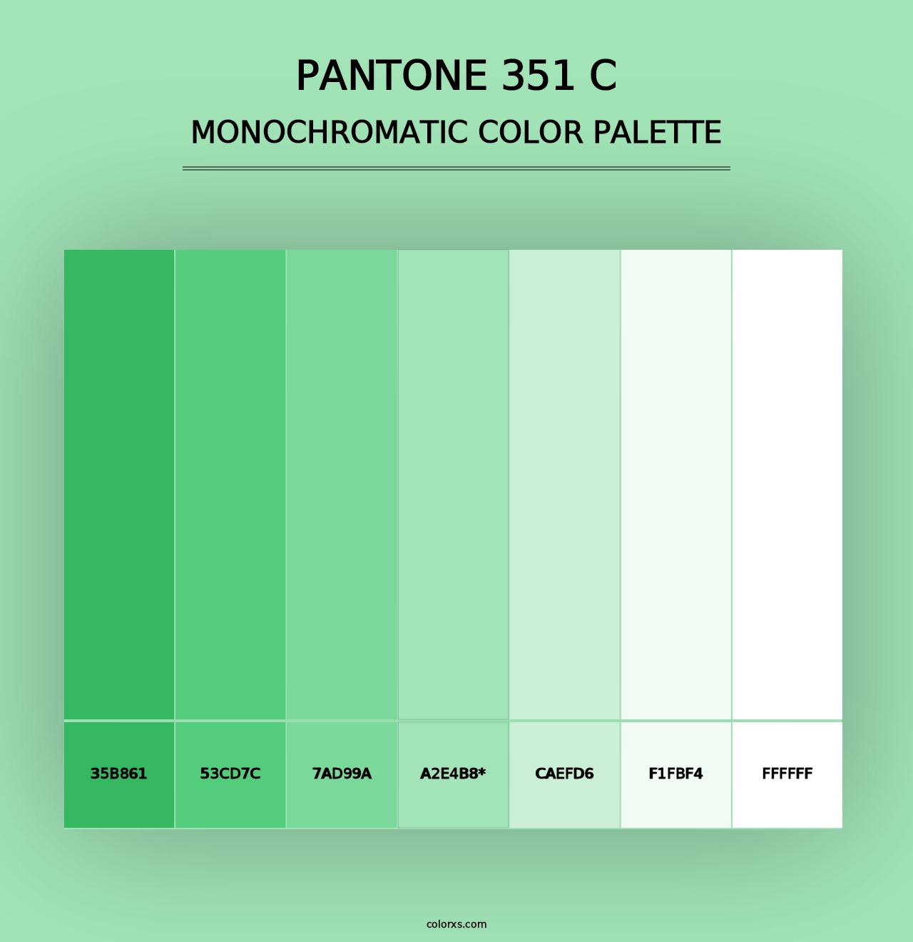 PANTONE 351 C - Monochromatic Color Palette