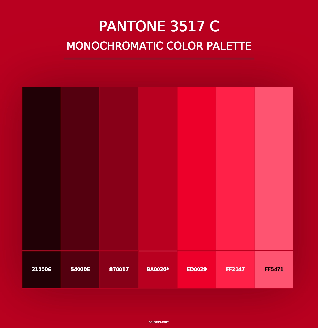 PANTONE 3517 C - Monochromatic Color Palette