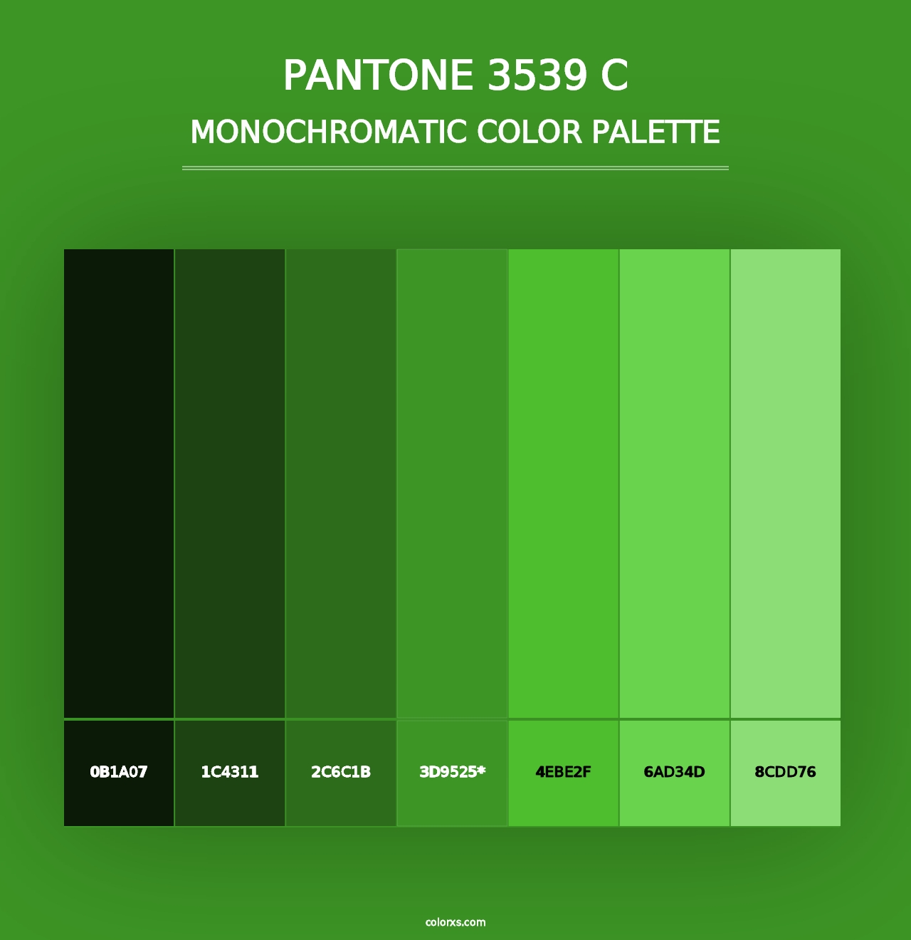 PANTONE 3539 C - Monochromatic Color Palette