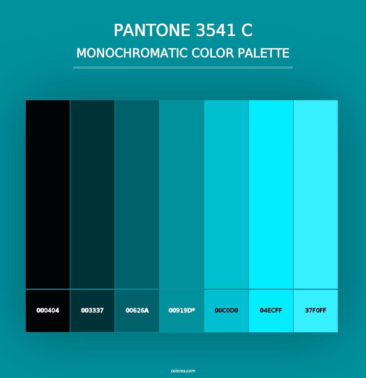 PANTONE 3541 C - Monochromatic Color Palette